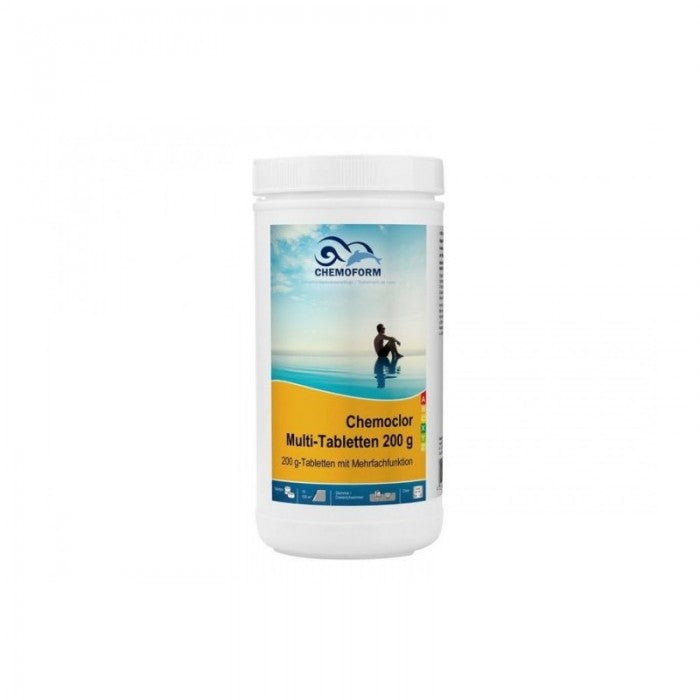 MULTI tabletės 200g (chloras, algicidas, flokuliantas) CHEMOFORM, įvairių dydžių